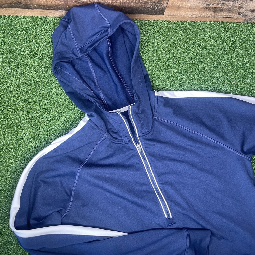 New Balance Half Zip Pullover Hoodie Activewear Athletic Top Navy White‎ S